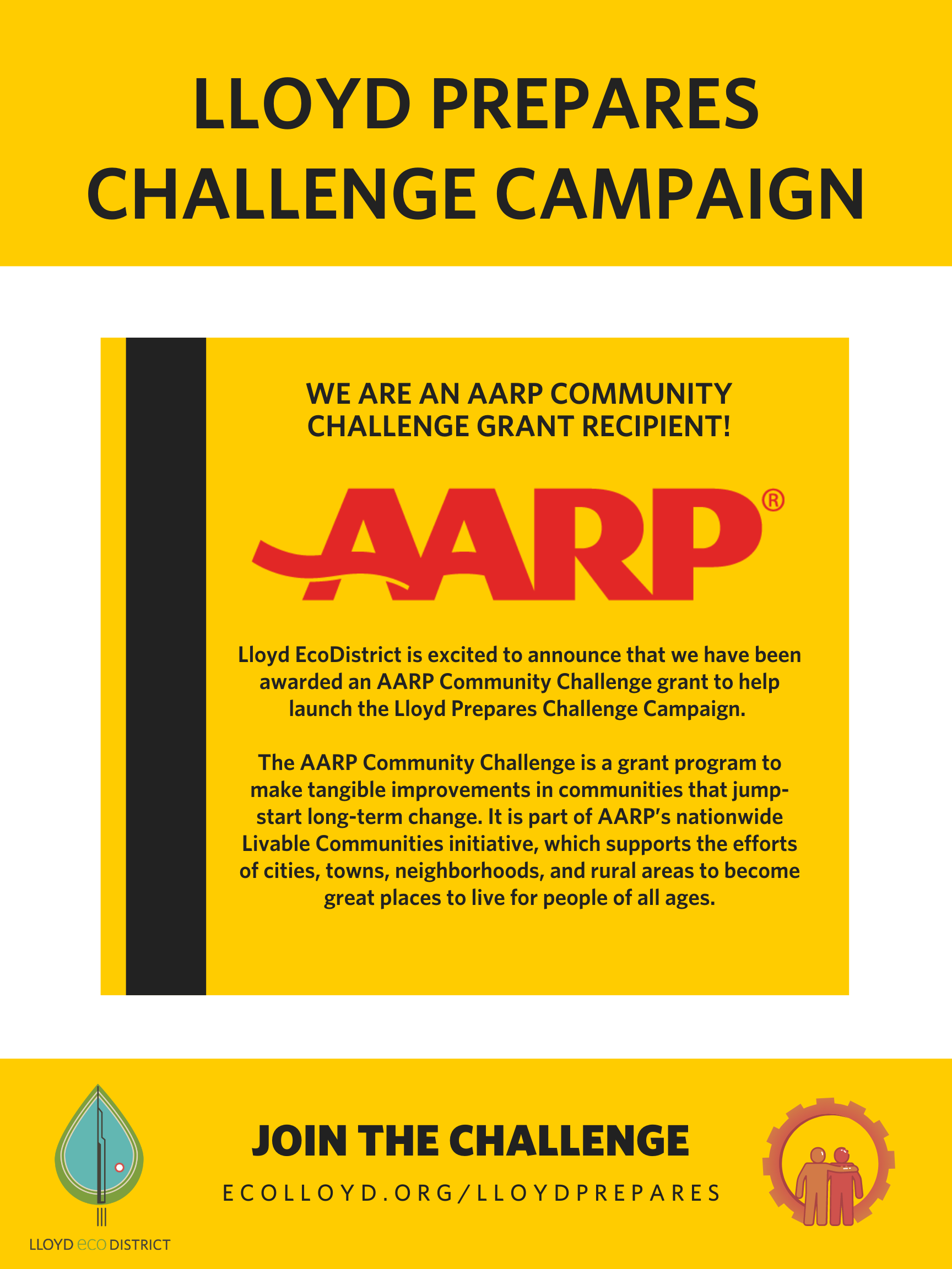 Lloyd EcoDistrict awarded an AARP Community Challenge grant to launch the Lloyd Prepares Challenge Campaign