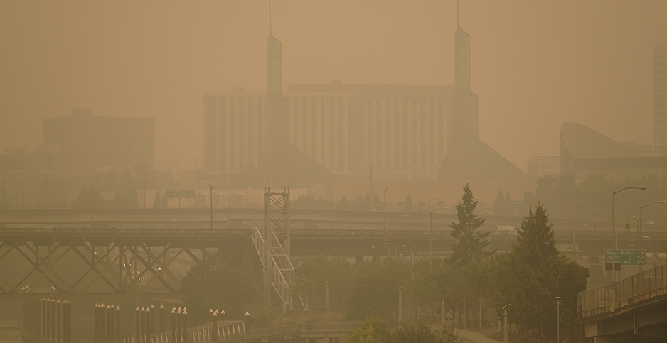 Wildfire smoke engulfed the Oregon Convention Center