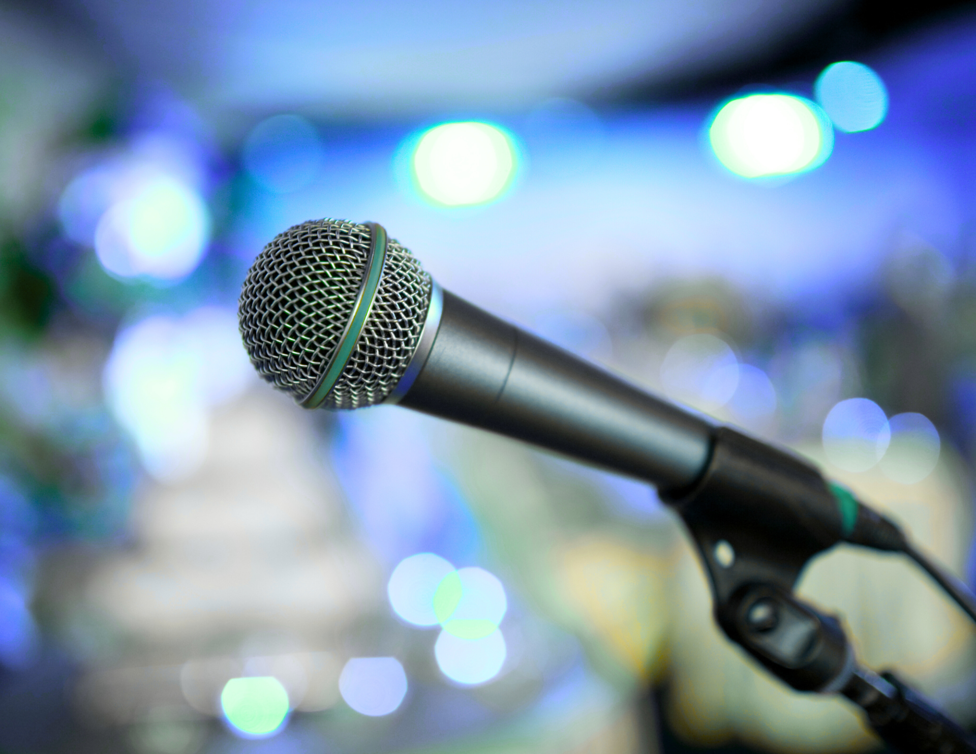 a photo of a wired mic on a stand