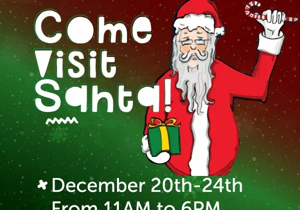 Come Visit Santa! December 20th - 24th from 11 am to 6 pm