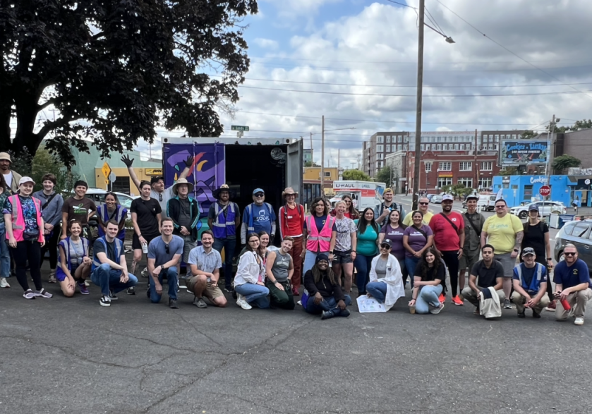 A group of people posing for a photo