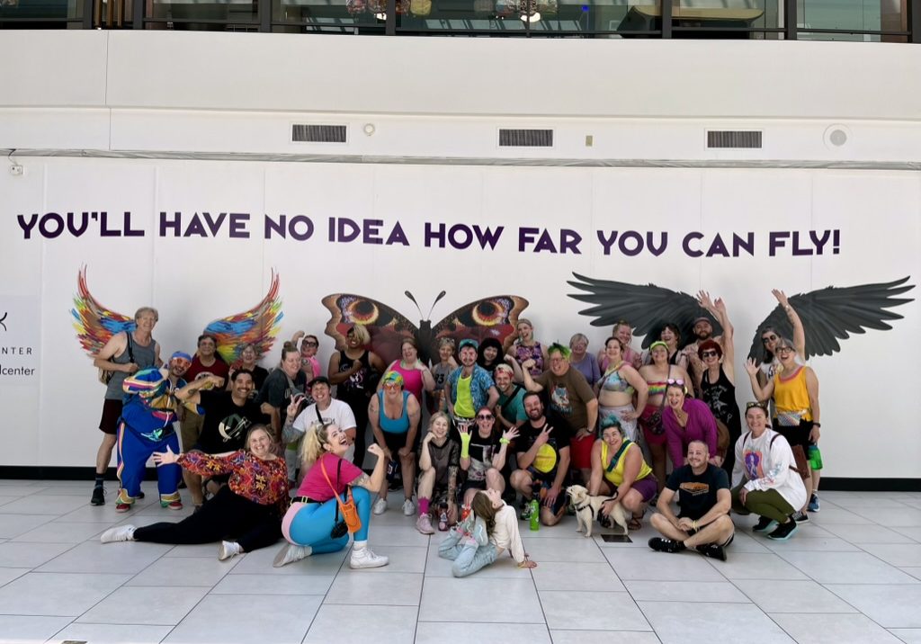 A large group of people posing for a photo