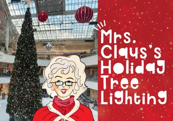 Mrs. Claus's Holiday Tree Lighting flyer